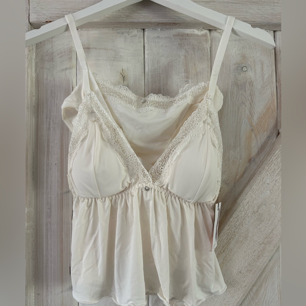 Jessica Simpson Cream Lace-Trim Babydoll Camisole set
NWT